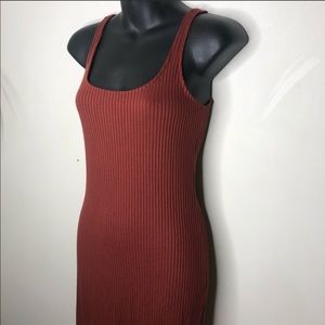 Rust Midi Dress